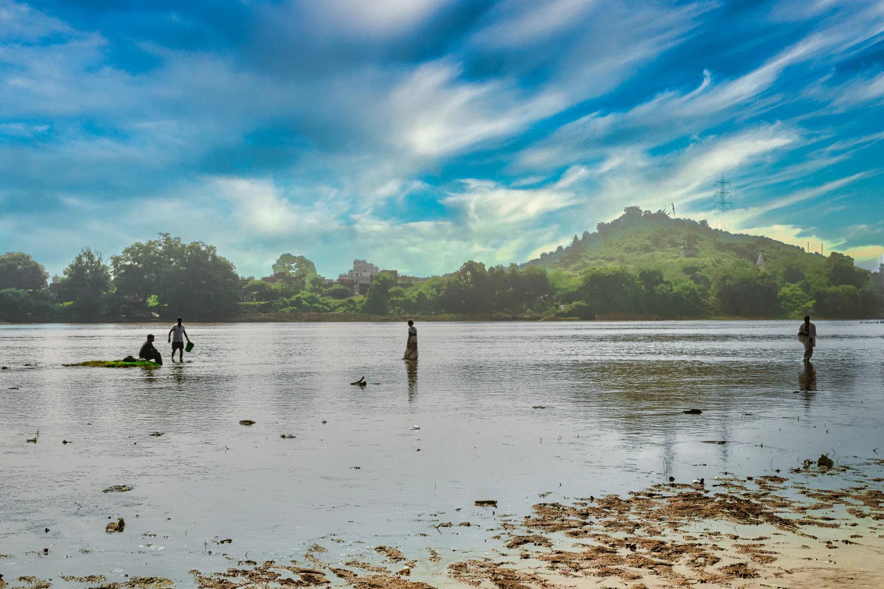 The Falgu river landscape in Gaya