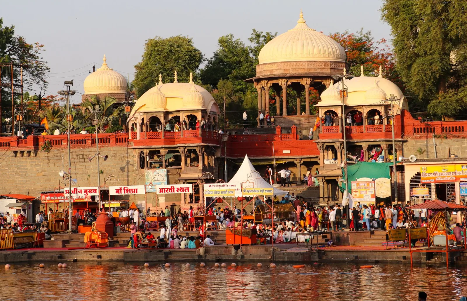 The Shipra riverfront and sacred architecture in Ujjain