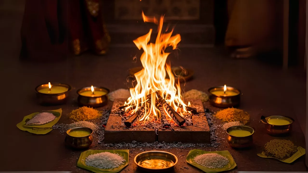 Picture of a hawan kund 