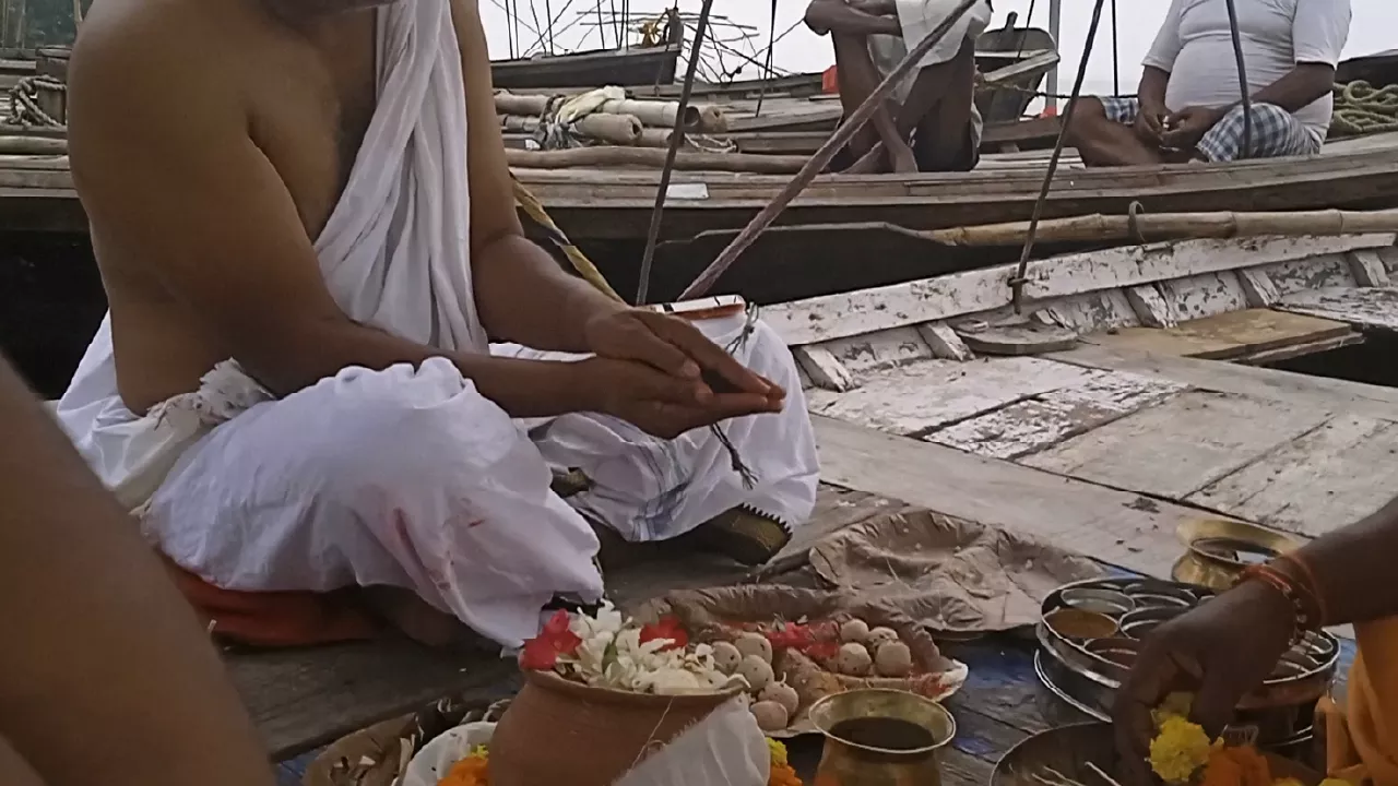 Image of a person doing pind daan-Why Pitrupaksha Feels Different